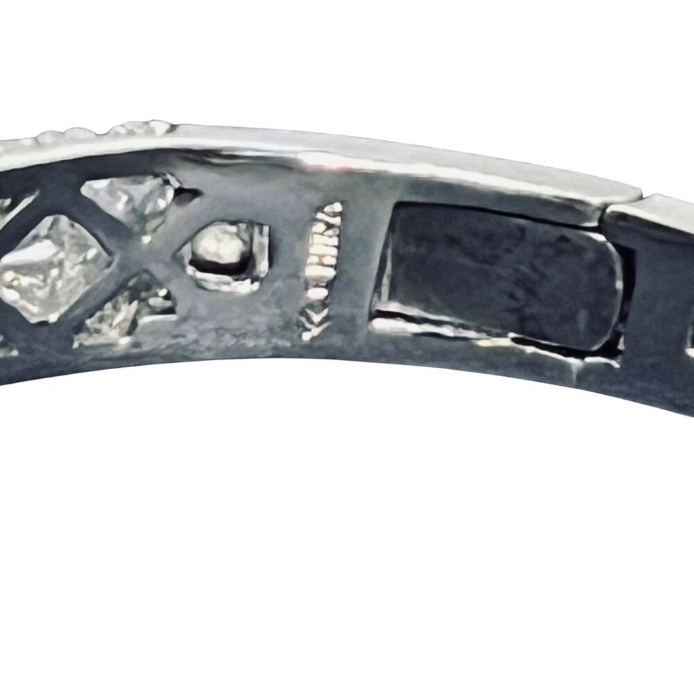 Smithsonian Bismarck Silver Tone, Sapphire And Clear Crystal Cuff Bracelet (5927 - Picture 5 of 8
